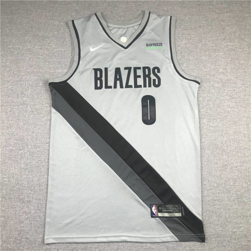 Damian Lillard 0 Portland Trail Blazers Gray 2021 Earned Edition Jersey