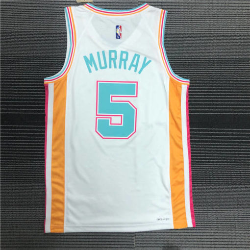 Dejounte Murray #5 San Antonio Spurs 2021-22 White City Edition Swingman Jersey Dejounte Murray #5 San Antonio Spurs 2021-22 White City Edition Swingman Jersey