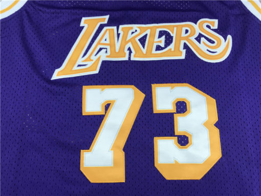 Dennis Rodman 73 Los Angeles Lakers 98-99 Purple Throwback Jersey Dennis Rodman 73 Los Angeles Lakers 98-99 Purple Throwback Jersey