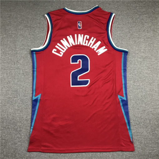 Detroit Pistons #2 Cade Cunningham 2021-22 City Edition Red Jersey Detroit Pistons #2 Cade Cunningham 2021-22 City Edition Red Jersey