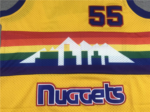 Dikembe Mutombo 55 Denver Nuggets 1991-92 M&N Yellow Jersey Dikembe Mutombo 55 Denver Nuggets 1991-92 M&N Yellow Jersey