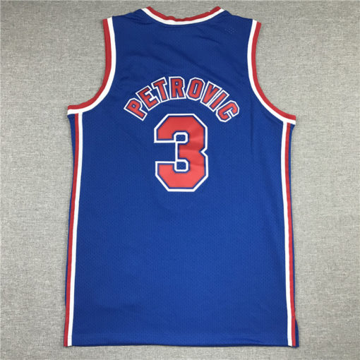 Drazen Petrovic 3 New Jersey Nets Blue 1992-93 Swingman Jersey Drazen Petrovic 3 New Jersey Nets Blue 1992-93 Swingman Jersey