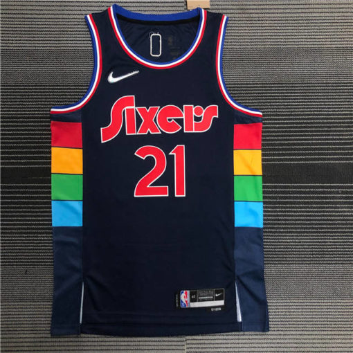 Joel Embiid #21 Philadelphia 76ers Swingman 2021-22 Navy Jersey -City Edition
