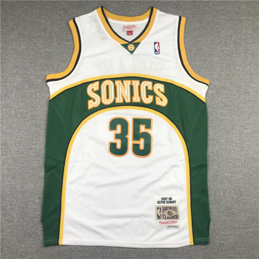 Kevin Durant 35 Seattle Supersonics 2007-08 Alternate White Jersey Kevin Durant 35 Seattle Supersonics 2007-08 Alternate White Jersey