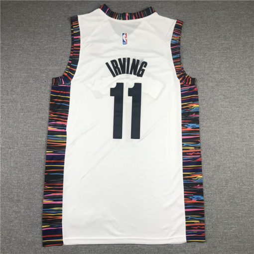 Kyrie Irving 11 Brooklyn Nets 2021 Biggie City Edition White Jersey Kyrie Irving 11 Brooklyn Nets 2021 Biggie City Edition White Jersey