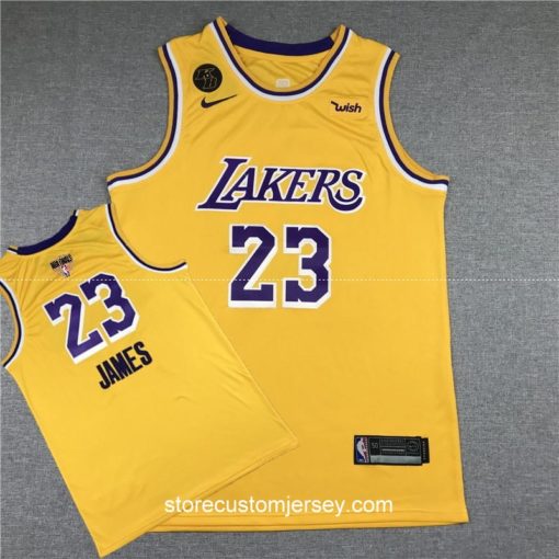 LeBron James #23 Los Angeles Lakers Gold 2019-20 Icon Edition Swingman Jersey NBA Final Path