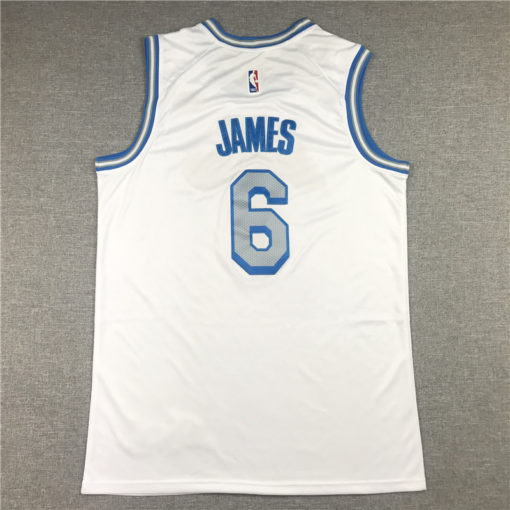 LeBron James 6 Los Angeles Lakers 2021 City Edition White Jersey LeBron James 6 Los Angeles Lakers 2021 City Edition White Jersey