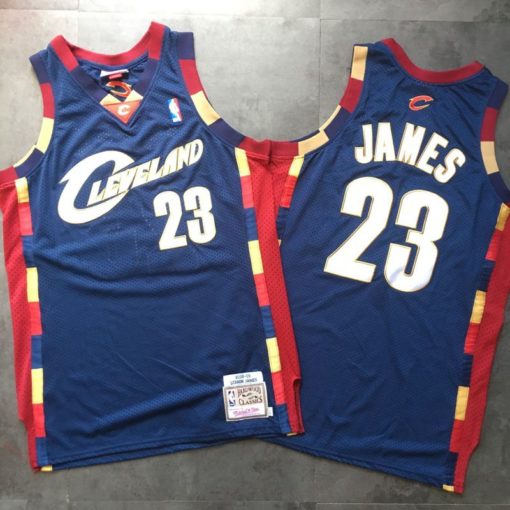 LeBron James #23 Cleveland Cavaliers 2008-09 Mitchell &Ness Navy Jersey LeBron James #23 Cleveland Cavaliers 2008-09 Mitchell &Ness Navy Jersey