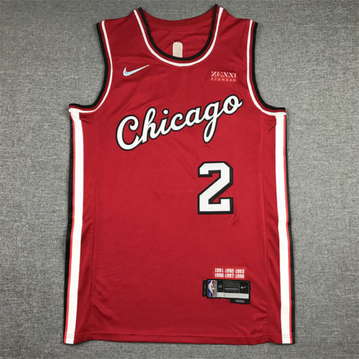Lonzo Ball 2 Chicago Bulls Red 2021-22 City Edition Swingman Jersey