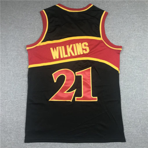 Atlanta Hawks 21 Dominique Wilkins Black 1986-87 Hardwood Classics Reload Swingman Jersey Atlanta Hawks 21 Dominique Wilkins Black 1986-87 Hardwood Classics Reload Swingman Jersey