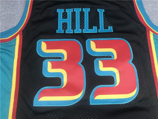 Men's Grant Hill 33 Detroit Pistons 98-99 Black Throwback Jersey Men's Grant Hill 33 Detroit Pistons 98-99 Black Throwback Jersey