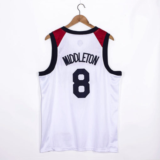 Men's Khris Middleton 8 White USA Basketball Jersey Men's Khris Middleton 8 White USA Basketball Jersey