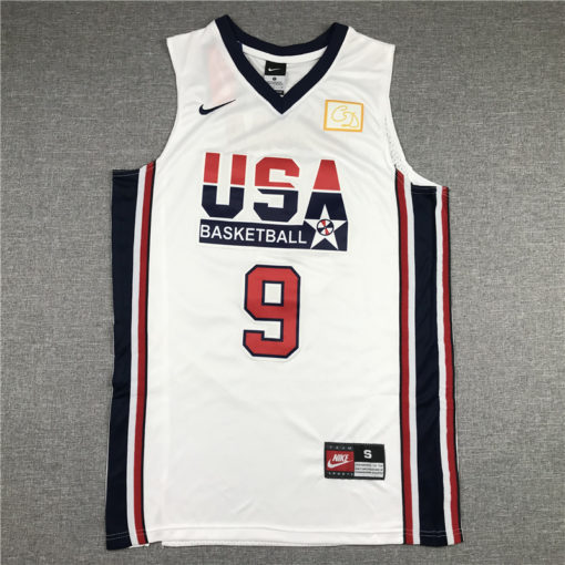 Michael Jordan 23 Dream Team 1992 USA Barcelona Olympic White Jersey