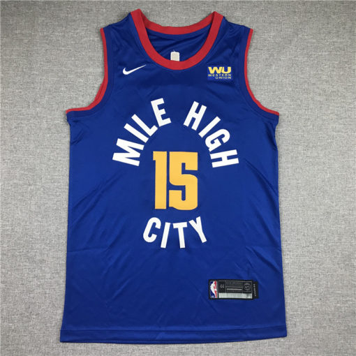 Nikola Jokic 15 Denver Nuggets Statement Edition Blue Jersey With 2023 NBA finals patch 