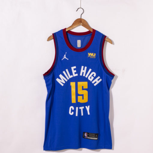Nikola Jokic 15 Denver Nuggets Blue Statement Jersey With 2023 NBA finals patch 