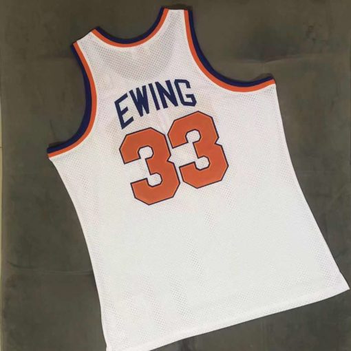 Patrick Ewing 33 New York Knicks 1985-86 White Jersey Patrick Ewing 33 New York Knicks 1985-86 White Jersey