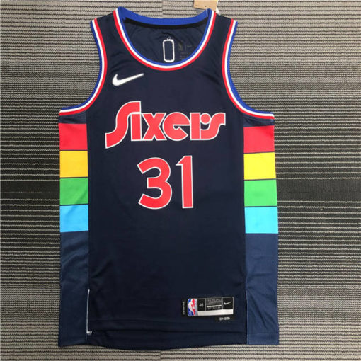 Seth Curry #31 Philadelphia 76ers Swingman 2021-22 Navy Jersey -City Edition