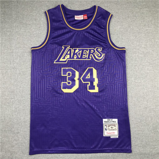 Shaquille O’Neal 34 Los Angeles Lakers 2020 CNY Purple Throwback Jersey