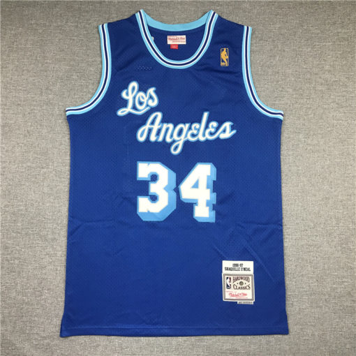 Shaquille O'Neal 34 Los Angeles Lakers 96-97 Swingman Blue Jersey