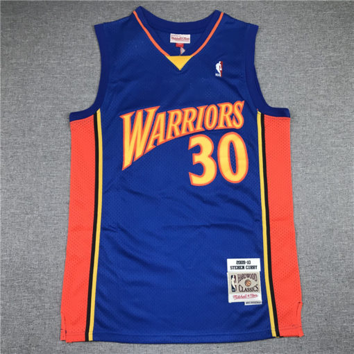 Stephen Curry 30 Golden State Warriors Royal Hardwood Classics Jersey