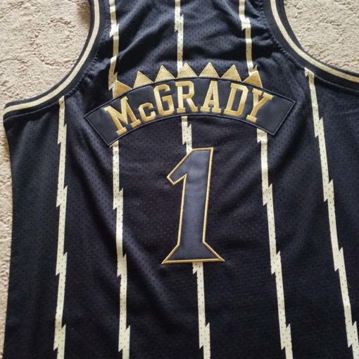Tracy Mcgrady #1 Mitchell &Ness 1998-99 Black Gold Swingman Jersey Tracy Mcgrady #1 Mitchell &Ness 1998-99 Black Gold Swingman Jersey