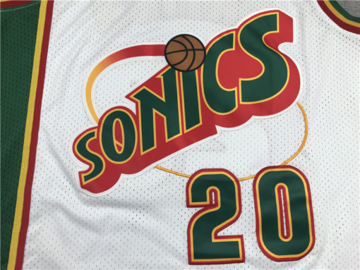 Gary Payton 20 Seattle Supersonics 95-96 White Throwback Jersey Gary Payton 20 Seattle Supersonics 95-96 White Throwback Jersey