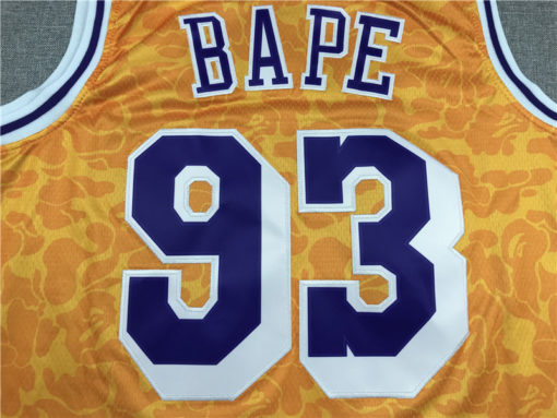 Bape 93 Los Angeles Lakers Jersey Yellow Bape 93 Los Angeles Lakers Jersey Yellow