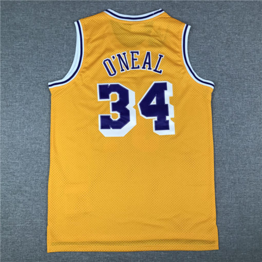 Shaquille O'Neal 34 Los Angeles Lakers Gold M&N 96-97 Hardwood Classics Road Jersey Shaquille O'Neal 34 Los Angeles Lakers Gold M&N 96-97 Hardwood Classics Road Jersey