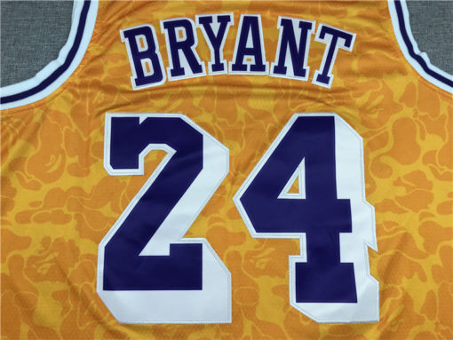 Kobe Bryant 24 BAPE Los Angeles Lakers Yellow ABC Swingman Jersey Kobe Bryant 24 BAPE Los Angeles Lakers Yellow ABC Swingman Jersey
