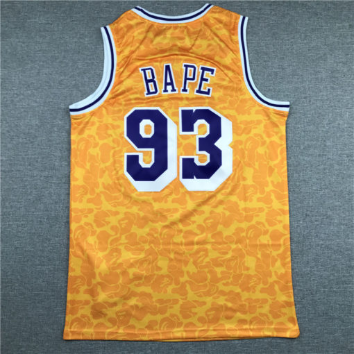 Bape 93 Los Angeles Lakers Jersey Yellow Bape 93 Los Angeles Lakers Jersey Yellow