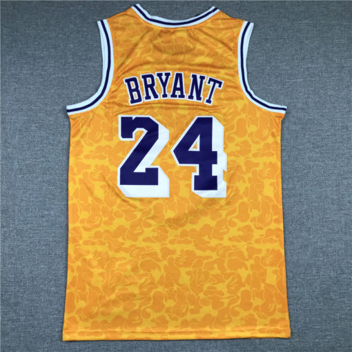 Kobe Bryant 24 BAPE Los Angeles Lakers Yellow ABC Swingman Jersey Kobe Bryant 24 BAPE Los Angeles Lakers Yellow ABC Swingman Jersey