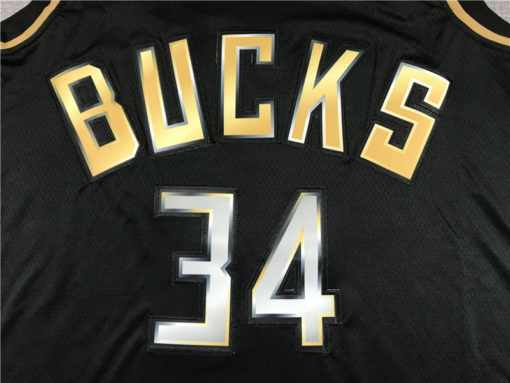 Giannis Antetokounmpo 34 Milwaukee Bucks 2020-21 Black Golden Edition Jersey Giannis Antetokounmpo 34 Milwaukee Bucks 2020-21 Black Golden Edition Jersey