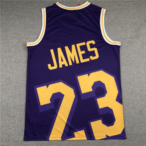 Lebron James 23 Los Angeles Lakers M&N Purple Big Face Swingman Jersey Lebron James 23 Los Angeles Lakers M&N Purple Big Face Swingman Jersey