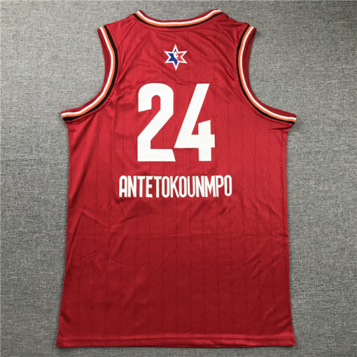 Giannis Antetokounmpo 24 Milwaukee Bucks 2020 All-Star Game Red Jersey Giannis Antetokounmpo 24 Milwaukee Bucks 2020 All-Star Game Red Jersey