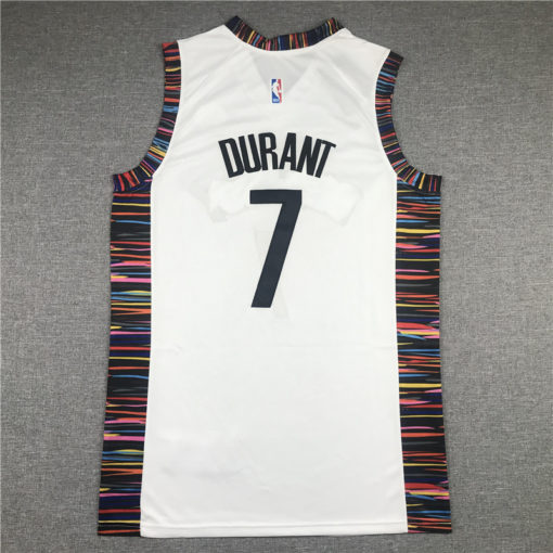 Kevin Durant 7 Brooklyn Nets 2021 Biggie City Edition White Jersey Kevin Durant 7 Brooklyn Nets 2021 Biggie City Edition White Jersey