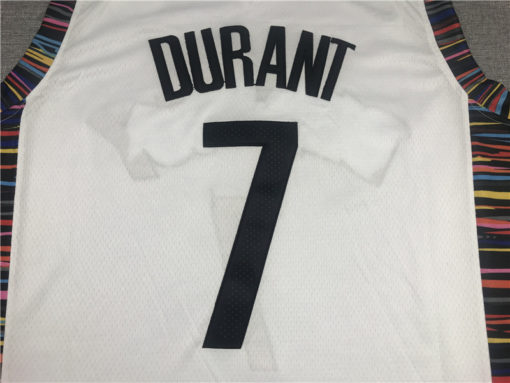 Kevin Durant 7 Brooklyn Nets 2021 Biggie City Edition White Jersey Kevin Durant 7 Brooklyn Nets 2021 Biggie City Edition White Jersey