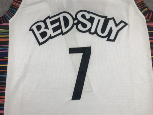 Kevin Durant 7 Brooklyn Nets 2021 Biggie City Edition White Jersey Kevin Durant 7 Brooklyn Nets 2021 Biggie City Edition White Jersey