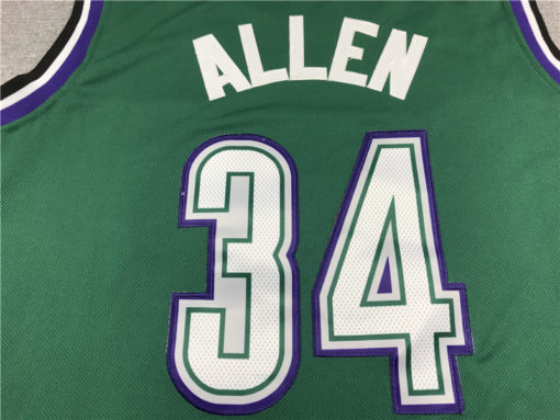 Ray Allen 34 Milwaukee Bucks 1996-97 Green Jersey Ray Allen 34 Milwaukee Bucks 1996-97 Green Jersey