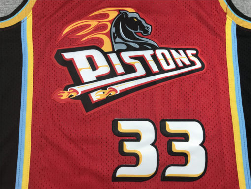 Grant Hill 33 Detroit Pistons 1990s Vintage Red Jersey Grant Hill 33 Detroit Pistons 1990s Vintage Red Jersey