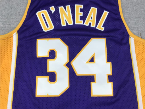 Shaquille O'Neal 34 Los Angeles Lakers 1999-20 Purple Retro Jersey Shaquille O'Neal 34 Los Angeles Lakers 1999-20 Purple Retro Jersey