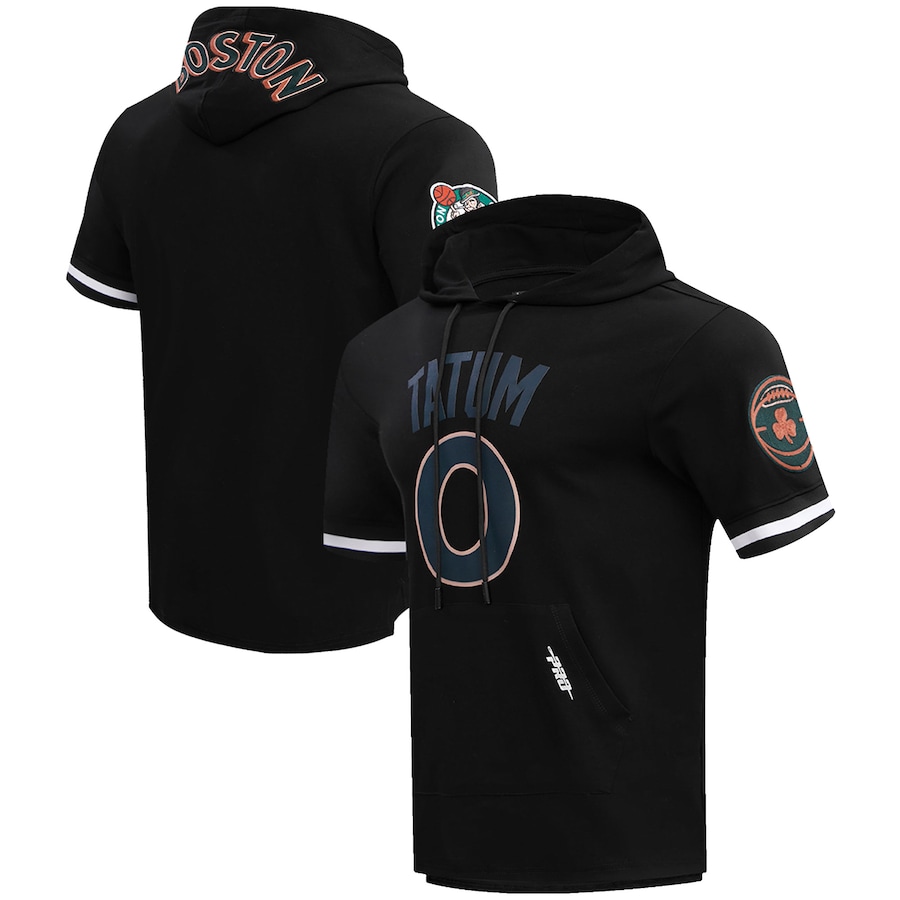 Men's Boston Celtics Jayson Tatum Black 2023/24 City Edition Short Sleeve Pro Standard Pullover Hoodie Men's Boston Celtics Jayson Tatum Black 2023/24 City Edition Short Sleeve Pro Standard Pullover Hoodie
