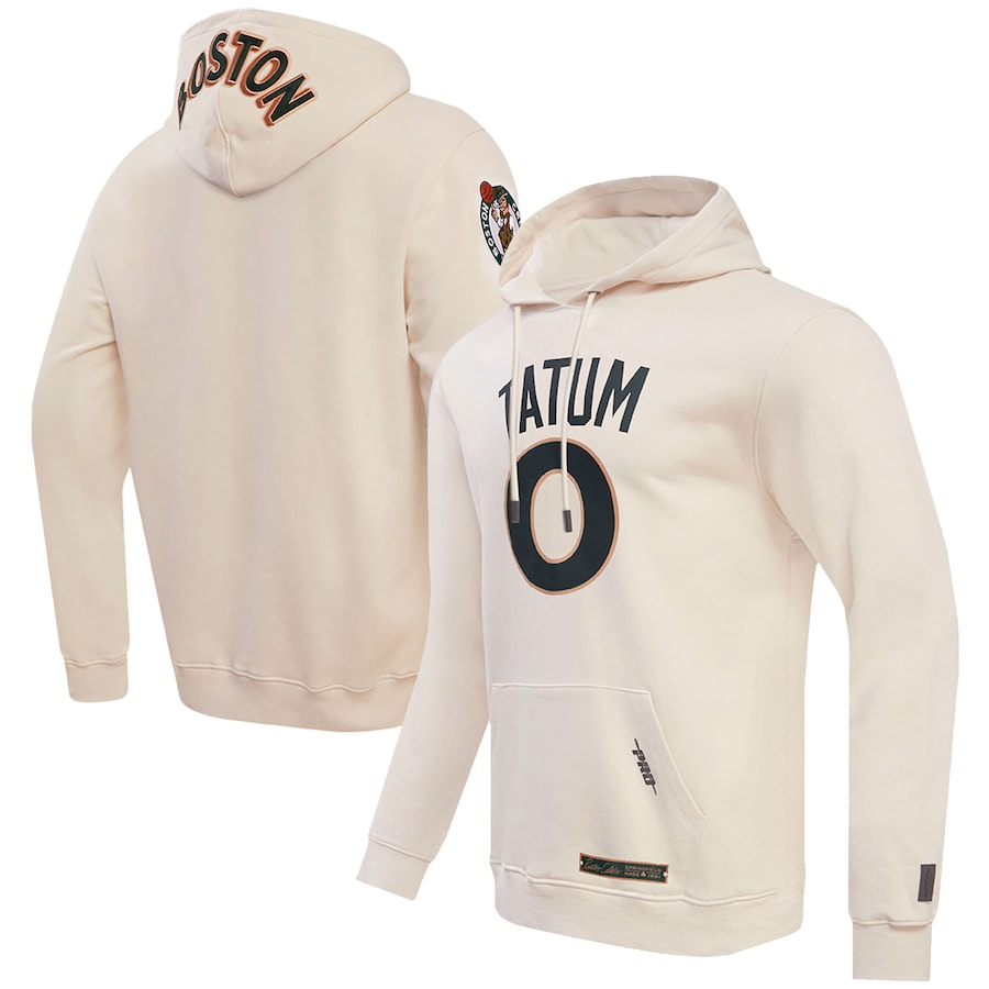 Men's Boston Celtics Jayson Tatum Cream 2023/24 City Edition Pro Standard Pullover Hoodie Men's Boston Celtics Jayson Tatum Cream 2023/24 City Edition Pro Standard Pullover Hoodie