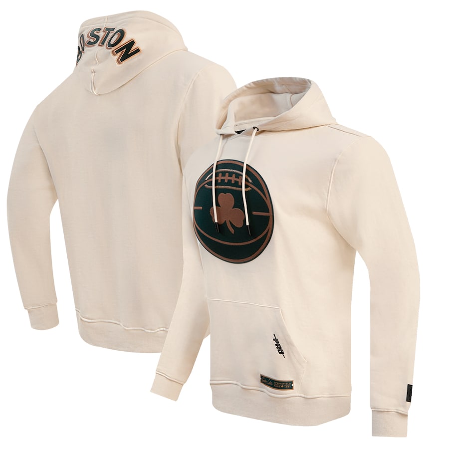 Men's Boston Celtics Cream 2023/24 City Edition Pro Standard Pullover Hoodie Men's Boston Celtics Cream 2023/24 City Edition Pro Standard Pullover Hoodie