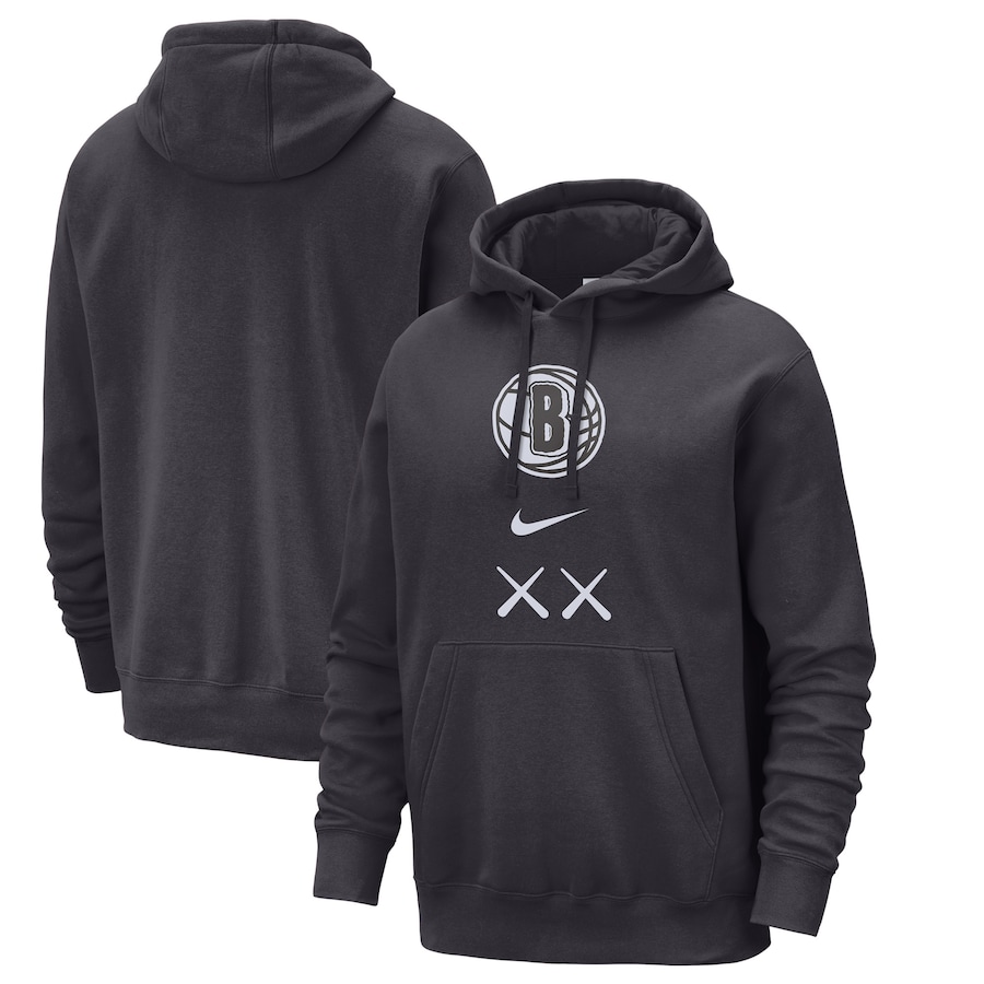 Men's Brooklyn Nets Charcoal 2023/24 City Edition Essential Club Nike Pullover Hoodie