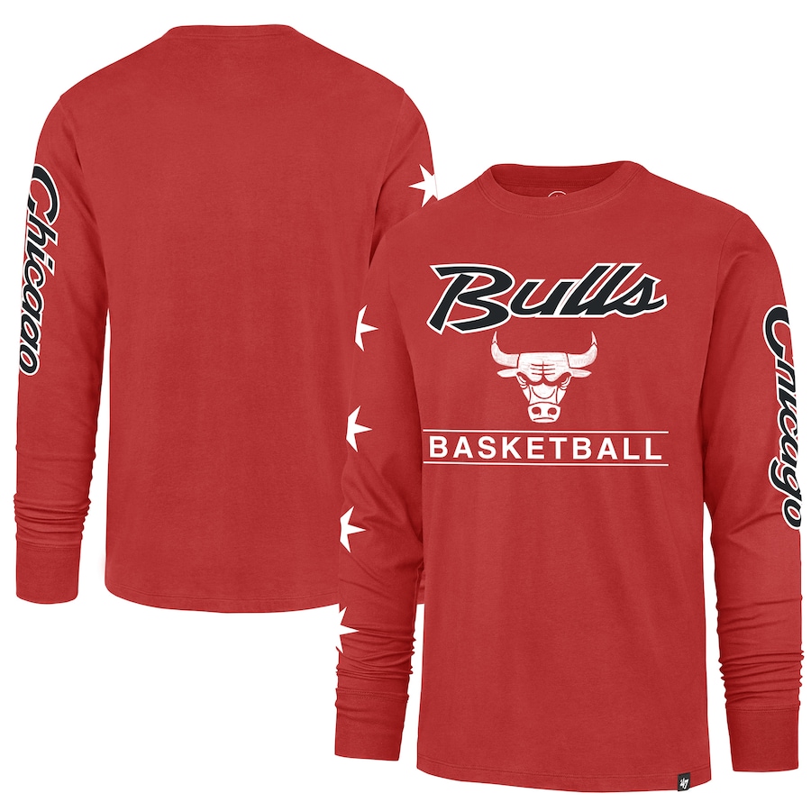 Men's Chicago Bulls '47 Red 2023/24 City Edition Triplet Franklin Long Sleeve T-Shirt