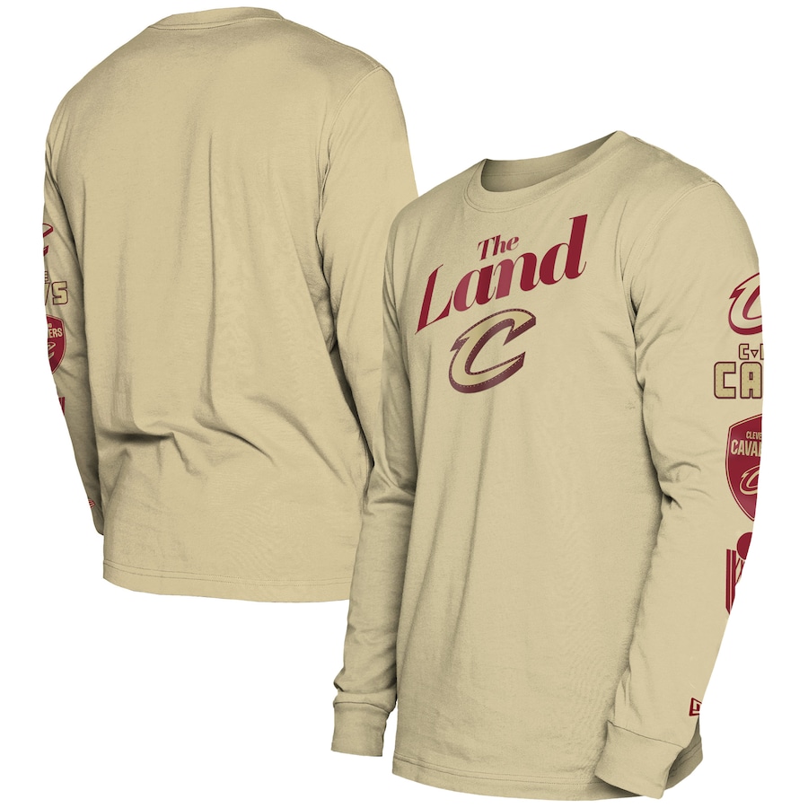 Men's Cleveland Cavaliers Tan 2023/24 City Edition New Era Long Sleeve T-Shirt Men's Cleveland Cavaliers Tan 2023/24 City Edition New Era Long Sleeve T-Shirt