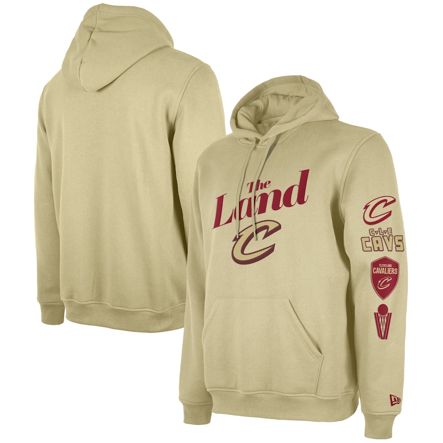 Men's Cleveland Cavaliers Tan Big & Tall Size 2023/24 City Edition New Era Pullover Hoodie Men's Cleveland Cavaliers Tan Big & Tall Size 2023/24 City Edition New Era Pullover Hoodie