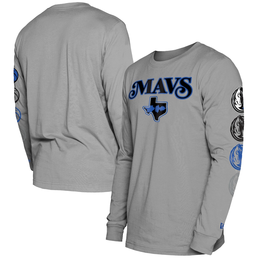 Men's Dallas Mavericks Gray 2023/24 City Edition New Era Long Sleeve T-Shirt Men's Dallas Mavericks Gray 2023/24 City Edition New Era Long Sleeve T-Shirt