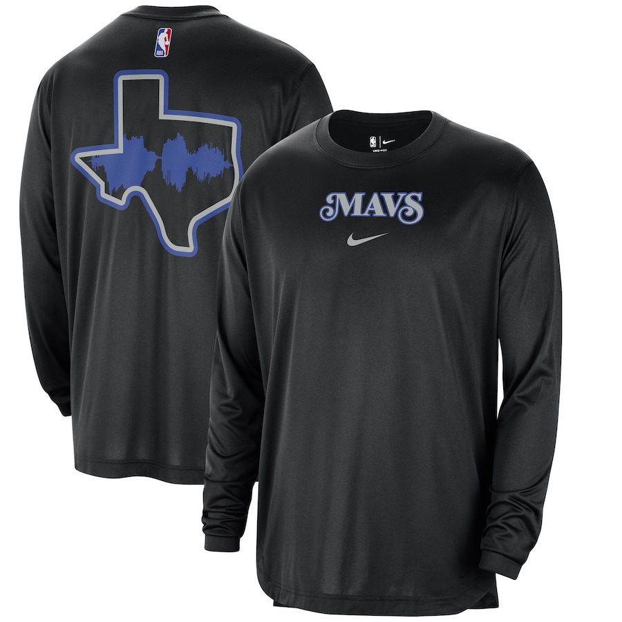Men's Dallas Mavericks Black 2023/24 City Edition Authentic Pregame Performance Long Sleeve Shooting Nike T-Shirt Men's Dallas Mavericks Black 2023/24 City Edition Authentic Pregame Performance Long Sleeve Shooting Nike T-Shirt