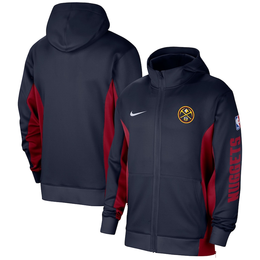 Men's Denver Nuggets Navy 2023/24 Authentic Showtime Performance Full-Zip Hoodie
